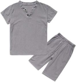 img 4 attached to Little Outfit Summer Cotton T-Shirt Boys' Clothing Set - Stylish and Comfortable