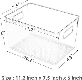 img 3 attached to 🗄️ Vtopmart Large Clear Plastic Pantry Organizer Bins with Handle for Refrigerator, Fridge, Cabinet, Kitchen, Countertops, Cupboard, Freezer Organization and Storage - Set of 4, BPA Free