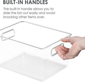 img 2 attached to 🗄️ Vtopmart Large Clear Plastic Pantry Organizer Bins with Handle for Refrigerator, Fridge, Cabinet, Kitchen, Countertops, Cupboard, Freezer Organization and Storage - Set of 4, BPA Free