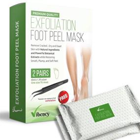 img 4 attached to 👣 2-Pair Exfoliating Foot Peel Masks: Natural Botanical In-Home Spa Treatment for Feet Peeling, Dead Skin Removal, Exfoliation Booties, Relieve Dry, Cracked Irritation. Includes Tweezers.