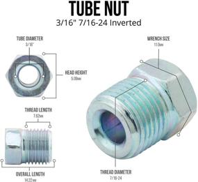img 2 attached to 🔩 Гайка трубы из стали 3/16 4LIFETIMELINES, размер "7/16-24" с инвертированным резьбовым соединением, упаковка из 10 штук - надежные трубные фитинги для различных применений.