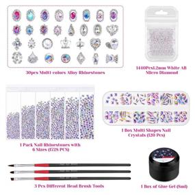 img 3 attached to Shynek Nail Gems and Rhinestones: 3318Pcs Nail Art Rhinestones with 30pcs 3D Nail Diamonds and Nail Glue - Perfect for Stunning Acrylic Nails