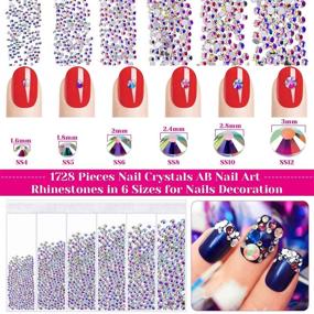 img 1 attached to Shynek Nail Gems and Rhinestones: 3318Pcs Nail Art Rhinestones with 30pcs 3D Nail Diamonds and Nail Glue - Perfect for Stunning Acrylic Nails