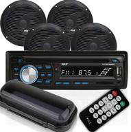 🔊 pyle plcdbt95mrb: premium marine bluetooth receiver stereo system with 6.5 inch waterproof speakers, cd player, and remote control – black logo