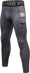 img 4 attached to 🏃 Compression Cool Dry Sports Tights Pants Baselayer Running Yoga Leggings - Enhance Your Performance!