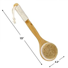 img 3 attached to 🚿 (Set of 2) Natural Bristle Bath Body Brush for Exfoliation, Wet or Dry Brushing, Blood Circulation Stimulation, Skin Massage, and Health Enhancement