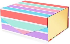 img 4 attached to 🎁 PACKQUEEN Gift Box 9.5x7x4 Inches with Magnetic Closure - Ideal for Bridesmaid Proposal & Gift Packaging - Collapsible & Sturdy Design - Multicolor Glossy Finish