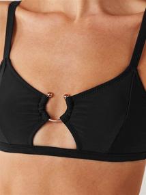 img 2 attached to 👙 CUPSHE Women's Black Ring Link Bikini Set with U-Wire, Hollow Out Design, and Low Waisted Bathing Suit