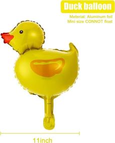 img 3 attached to 🎈 16 Mini Duck Shape Foil Balloons with Gold Ribbons for Farm Animal Themed Birthday and Baby Shower Party Decoration