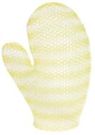 🧤 revitalize your skin with supracor stimulite bath mitt: exfoliating glove for face and body, spa essential for shower and spa - yellow and white honeycomb scrubber logo