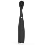 silicone electric tongue cleaner - uniharpa vibrating tongue scraper for instantly fresher breath (black) logo