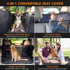 img 2 attached to 🐶 XGATML Waterproof Dog Car Seat Cover with Seat Belts and Pocket - Ultimate Protection for Dogs Back Seat in SUVs and Trucks