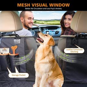 img 3 attached to 🐶 XGATML Waterproof Dog Car Seat Cover with Seat Belts and Pocket - Ultimate Protection for Dogs Back Seat in SUVs and Trucks