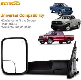img 3 attached to SCITOO Зеркала буксирования: Совместимые с Dodge Ram 1500 1998-2001, Ram 2500 и 3500 1998-2002 | Пара отопляемых зеркал с поддерживающими кронштейнами - боковые зеркала