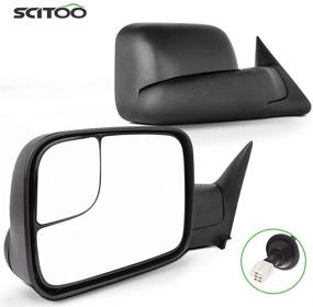 img 4 attached to SCITOO Зеркала буксирования: Совместимые с Dodge Ram 1500 1998-2001, Ram 2500 и 3500 1998-2002 | Пара отопляемых зеркал с поддерживающими кронштейнами - боковые зеркала
