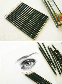 img 1 attached to Карандаши Faber-Castell, набор графитовых карандашей Castell 9000 для набросков - 12 штук, степень твёрдости 4B для рисования, набросков и теней.