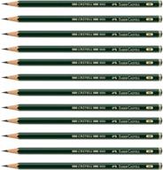 карандаши faber-castell, набор графитовых карандашей castell 9000 для набросков - 12 штук, степень твёрдости 4b для рисования, набросков и теней. логотип