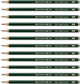 img 4 attached to Карандаши Faber-Castell, набор графитовых карандашей Castell 9000 для набросков - 12 штук, степень твёрдости 4B для рисования, набросков и теней.