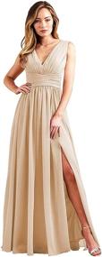 img 4 attached to Bridesmaid Dresses Chiffon Pleated Wisteria Women's Clothing