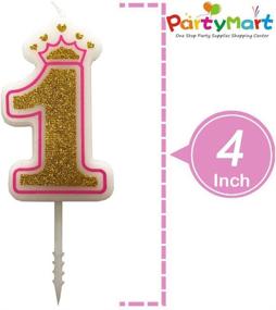 img 2 attached to Shop the Best Pink Number 1 Glitter Candle at PartyMart