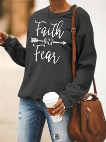 img 2 attached to 👩 Empowering Women: Faith Over Fear Pullover - Christian Letter Inspirational Graphic Sweatshirt for Fall