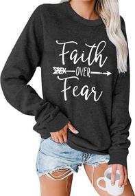 img 4 attached to 👩 Empowering Women: Faith Over Fear Pullover - Christian Letter Inspirational Graphic Sweatshirt for Fall