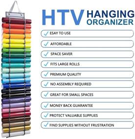 img 2 attached to 🗃️ 24-Compartment Vinyl Roll Holder: Hanging/Closet/Wall Mount Storage Organizer