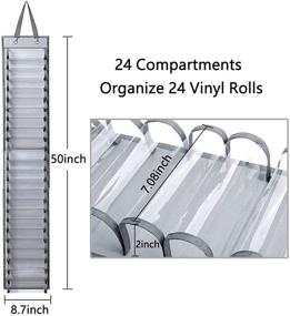 img 3 attached to 🗃️ 24-Compartment Vinyl Roll Holder: Hanging/Closet/Wall Mount Storage Organizer