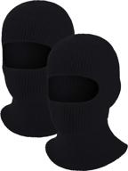 🧣 premium knitted balaclava full face mask - ideal for winter outdoor sports - 2 piece set with 1-hole ski mask design logo