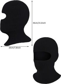 img 1 attached to 🧣 Premium Knitted Balaclava Full Face Mask - Ideal for Winter Outdoor Sports - 2 Piece Set with 1-Hole Ski Mask Design
