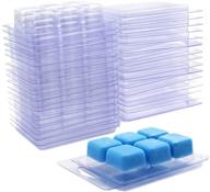 🕯️ 100 pack of wax melt molds: transparent plastic clamshell wax melting containers logo