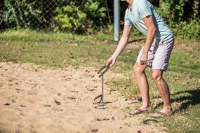 img 3 attached to 🐴 Triumph Forged Steel Horseshoe Set - Complete with 4 Horseshoes, 2 Stakes - Patriotic Blue and Grey Colors - Ideal Add-On for Parties and Outdoor Gatherings