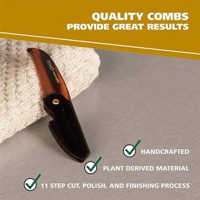 img 3 attached to 🔽 Wahl Model 3326 Folding Beard & Moustache Comb – Premium Handcrafted Cellulose Acetate - Smooth, Rounded Tapered Teeth for Men's Grooming