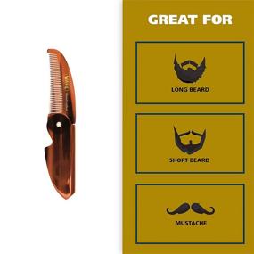 img 2 attached to 🔽 Wahl Model 3326 Folding Beard & Moustache Comb – Premium Handcrafted Cellulose Acetate - Smooth, Rounded Tapered Teeth for Men's Grooming