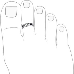 img 3 attached to Sterling Silver Celtic Swirl Filigree Toe Ring - Adjustable and Stylish Midi Band for Women