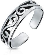 sterling silver celtic swirl filigree toe ring - adjustable and stylish midi band for women logo