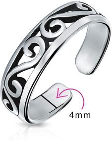 img 1 attached to Sterling Silver Celtic Swirl Filigree Toe Ring - Adjustable and Stylish Midi Band for Women