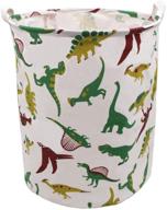 🦕 zuext extra large cotton canvas fabric collapsible laundry hamper 19.7x15.7 inch - waterproof clothes hamper, toy bins, dinosaur gift baskets for bedroom baby nursery logo