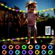 🎡 32.8ft 100 led trampoline lights with remote control - usb charged waterproof rim led lights for trampolines with 16 colors changing options and bonus 100pcs zip ties - ideal for outdoor play for kids and children logo