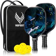 🏓 vufoxt pickleball paddles set of 2: graphite honeycomb core, cushion comfort grip, usapa approved, lightweight racquetball racket with 4 pickle balls & bag logo