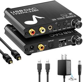 img 4 attached to USB Digital to Analog Audio Converter with Adjustable Bass and Volume Control - SPDIF Optical USB to RCA R/L and 3.5mm Jack, USB to RCA R/L 3.5mm for PS5/4 Xbox HDTV DVD Computer Laptop