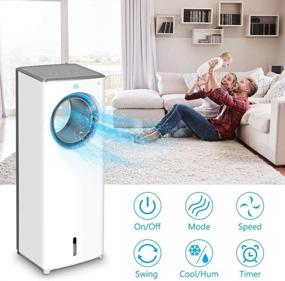 img 3 attached to 🌬️ Evaporative Air Cooler-3-in-1: Portable Air-Cooling Fan, Instant Cool & Humidify with 3 Speeds, No Noise Tower Fan - Perfect for Large Room Office!