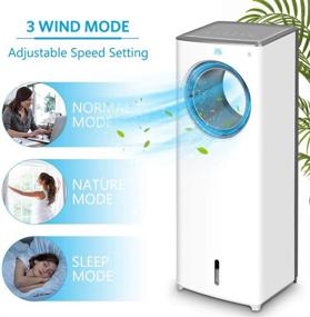 img 4 attached to 🌬️ Evaporative Air Cooler-3-in-1: Portable Air-Cooling Fan, Instant Cool & Humidify with 3 Speeds, No Noise Tower Fan - Perfect for Large Room Office!