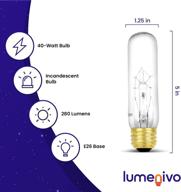 efficient piano light bulb 40w 120v by lumenivo - clear incandescent t10 bulb for displays - 4 pack logo