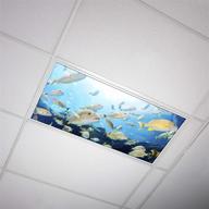 octo lights ocean 004 fluorescent light covers for classroom and office - relieve eyestrain and headaches caused by harsh glare. enhance office and classroom decorations. logo