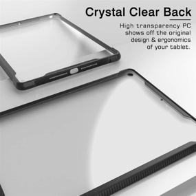 img 1 attached to 📱 MoKo Case Compatible with New iPad 10.2 2020/2019, Anti-Scratch Clear Hard PC Back and Shock Absorption Flexible TPU Soft Edge Bumper, Slim Protective iPad 10.2 inch Cover for iPad 8th/7th Generation - Black