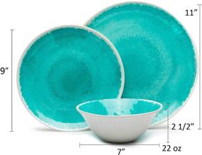 img 3 attached to Outdoor Essentials: Versatile Melamine 12 Piece Dinnerware Set for Service