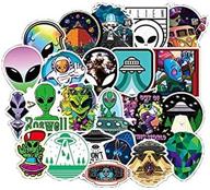 👽 50 pcs vinyl waterproof alien stickers for water bottle laptop guitar skateboard car bike motorcycle hydro flask suitcase luggage - ideal stickers and decals for adults and teens logo