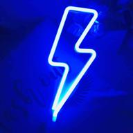 💡 nordstylee neon lightning light signs for kids - led night lights for wall, gifts, birthdays, christmas, and weddings - blue decoration логотип