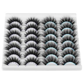 img 4 attached to 🐱 ZEGAINE 18mm 14-Pair Pack: Cat Eye Faux Mink Lashes for Natural Look - Fluffy Wispy 2 Styles Fake Eyelashes